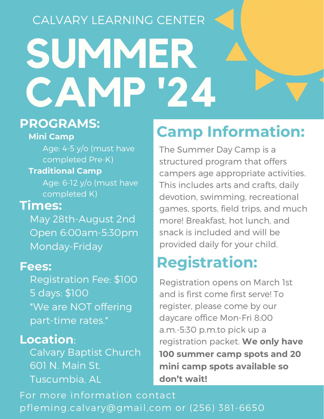 Summer Camp - Calvary Baptist Church